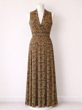 Peruvian Connection Floral abstract design maxi dress L